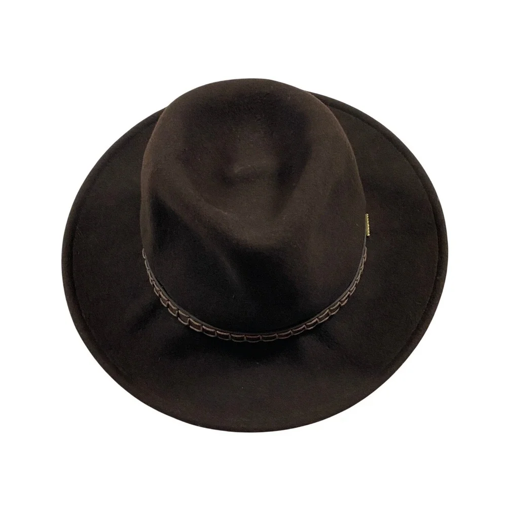 Stetson Crushable Wool Fedora Hat Brown Water Repellent Large Made in USA - Picture 4 of 13